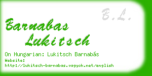 barnabas lukitsch business card